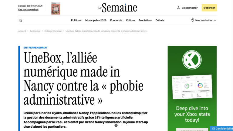 UneBox, l’alliée numérique made in Nancy contre la « phobie administrative »